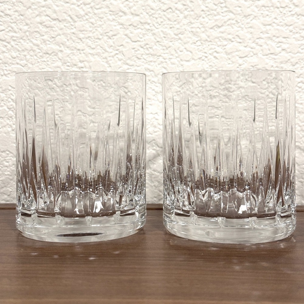 Set of TWO Reed and Barton Soho Double Old Fashioned Glasses 3 7/8" x 3 1/4"